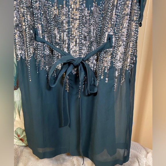 French Connection Green Sequin Mini Dress - Picture 2 of 11